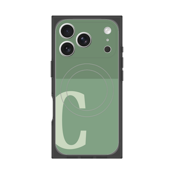 Premium Square Case with MagSafe［ Original - initial two tone - C green ］