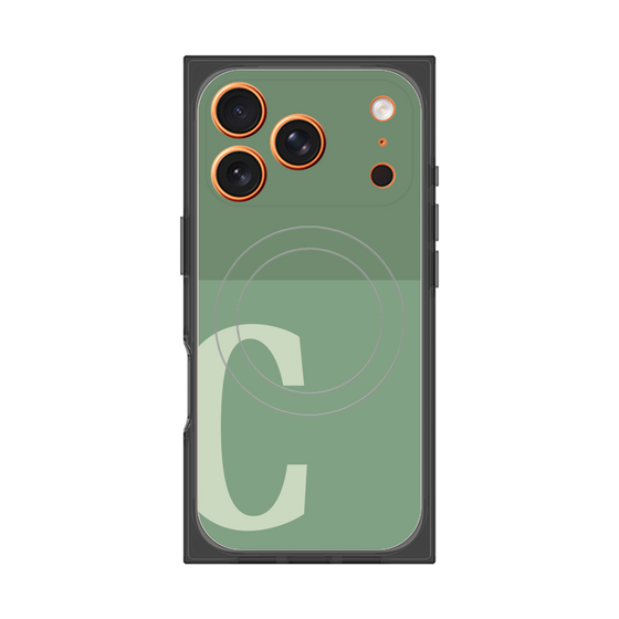 Premium Square Case with MagSafe［ Original - initial two tone - C green ］