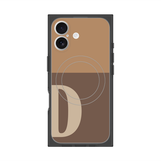 Premium Square Case with MagSafe［ Original - initial two tone - D brown ］