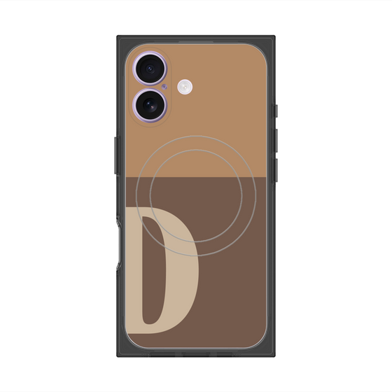 Premium Square Case with MagSafe［ Original - initial two tone - D brown ］