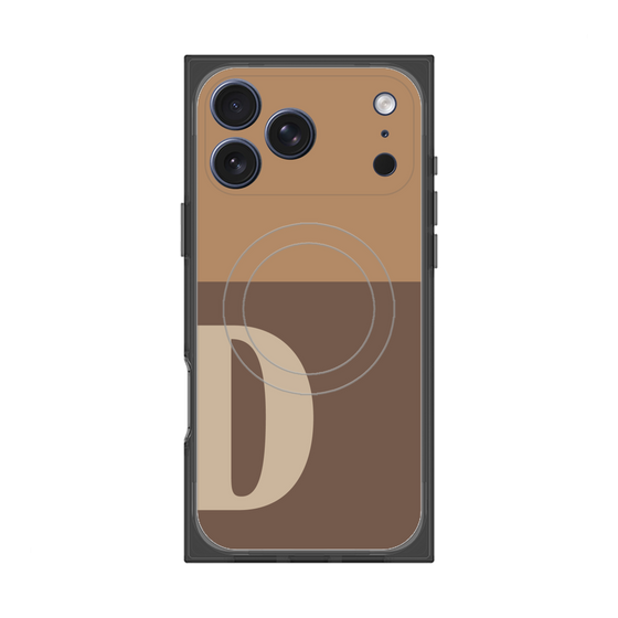 Premium Square Case with MagSafe［ Original - initial two tone - D brown ］
