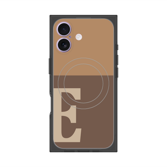 Premium Square Case with MagSafe［ Original - initial two tone - E brown ］