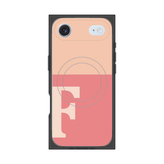 Premium Square Case with MagSafe［ Original - initial two tone - F pink ］
