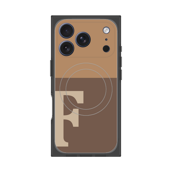 Premium Square Case with MagSafe［ Original - initial two tone - F brown ］