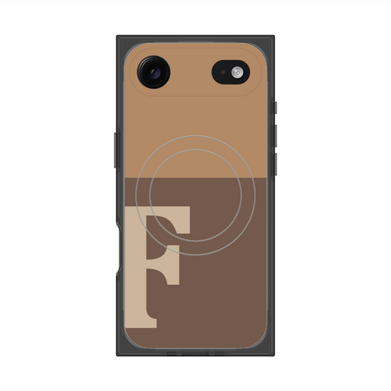 Premium Square Case with MagSafe［ Original - initial two tone - F brown ］