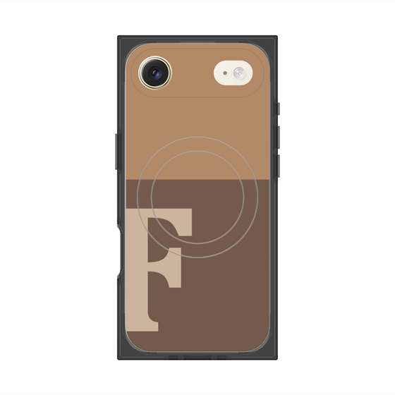 Premium Square Case with MagSafe［ Original - initial two tone - F brown ］