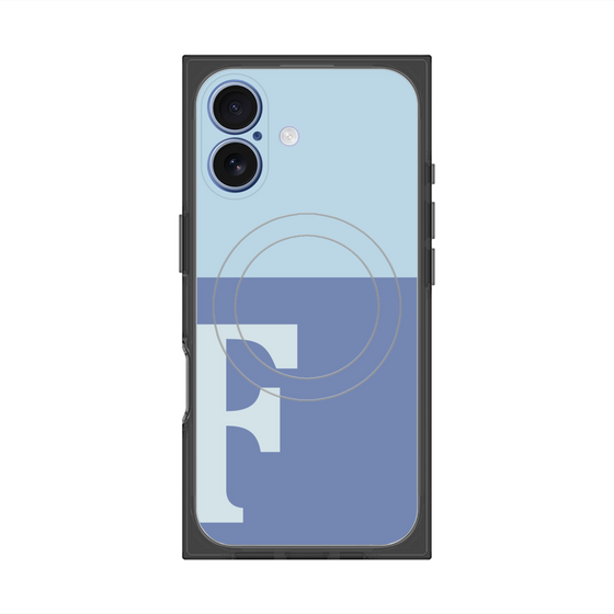 Premium Square Case with MagSafe［ Original - initial two tone - F blue ］