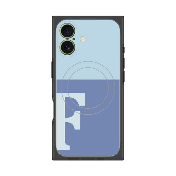 Premium Square Case with MagSafe［ Original - initial two tone - F blue ］