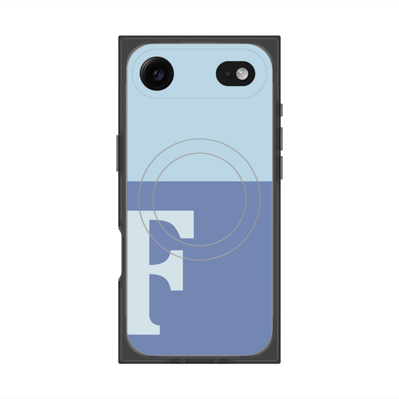 Premium Square Case with MagSafe［ Original - initial two tone - F blue ］