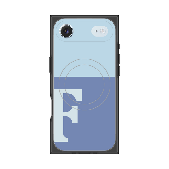 Premium Square Case with MagSafe［ Original - initial two tone - F blue ］