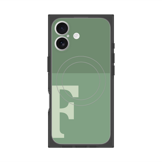 Premium Square Case with MagSafe［ Original - initial two tone - F green ］