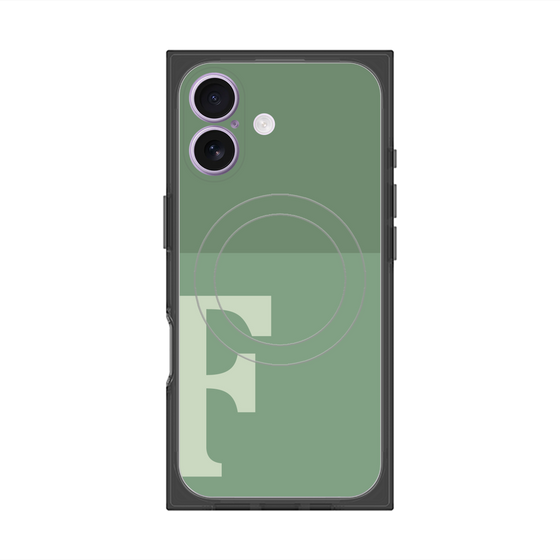 Premium Square Case with MagSafe［ Original - initial two tone - F green ］