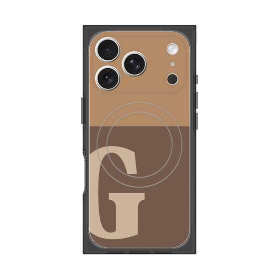 Premium Square Case with MagSafe［ Original - initial two tone - G brown ］