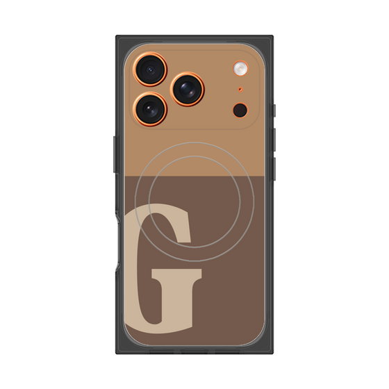 Premium Square Case with MagSafe［ Original - initial two tone - G brown ］