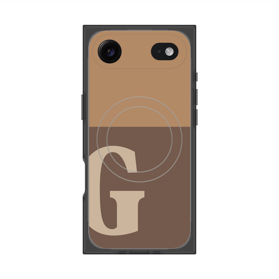 Premium Square Case with MagSafe［ Original - initial two tone - G brown ］