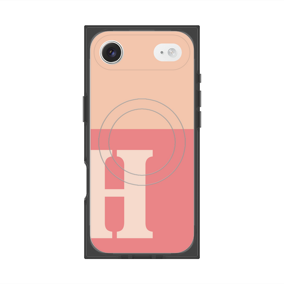 Premium Square Case with MagSafe［ Original - initial two tone - H pink ］