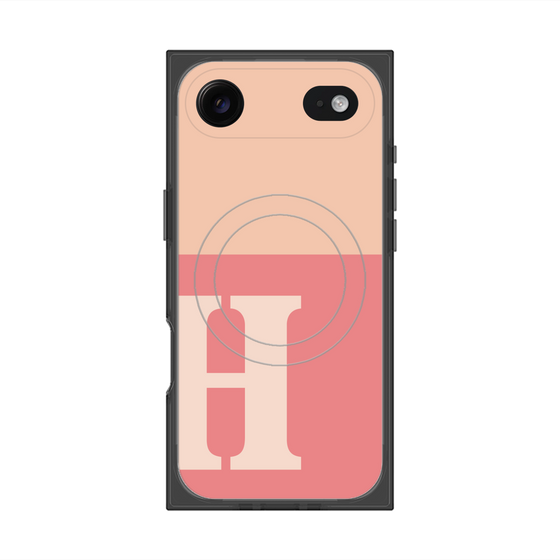 Premium Square Case with MagSafe［ Original - initial two tone - H pink ］
