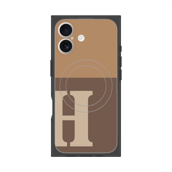 Premium Square Case with MagSafe［ Original - initial two tone - H brown ］