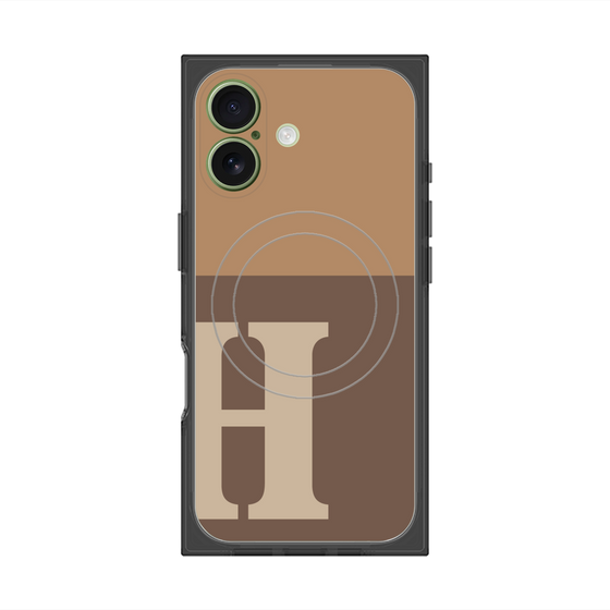 Premium Square Case with MagSafe［ Original - initial two tone - H brown ］