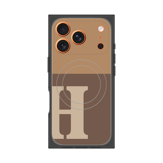 Premium Square Case with MagSafe［ Original - initial two tone - H brown ］