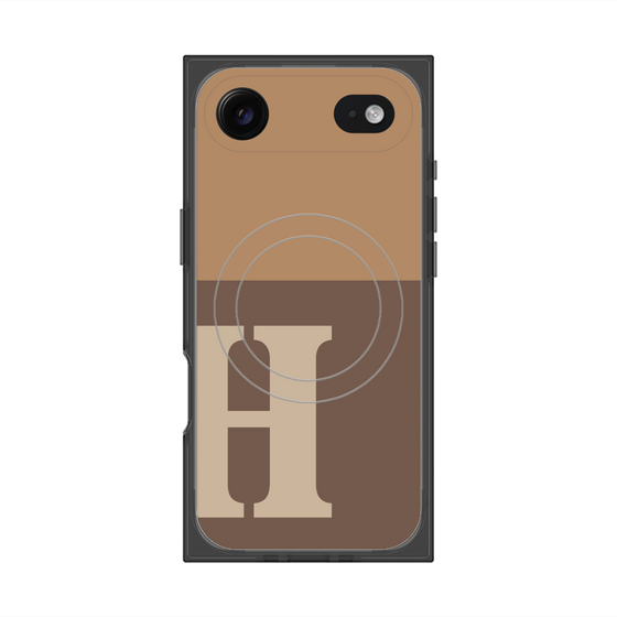 Premium Square Case with MagSafe［ Original - initial two tone - H brown ］