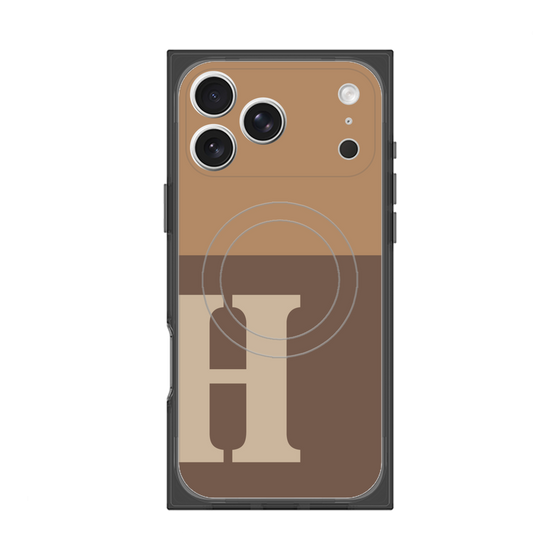 Premium Square Case with MagSafe［ Original - initial two tone - H brown ］