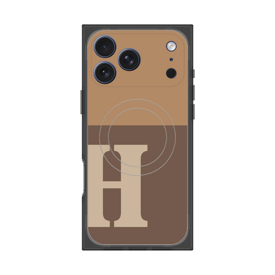 Premium Square Case with MagSafe［ Original - initial two tone - H brown ］