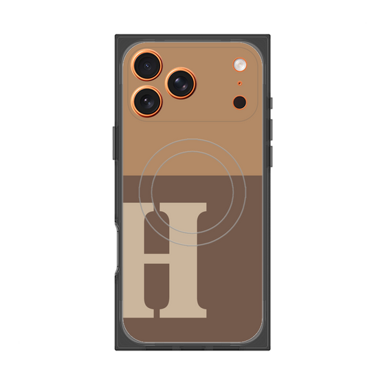 Premium Square Case with MagSafe［ Original - initial two tone - H brown ］