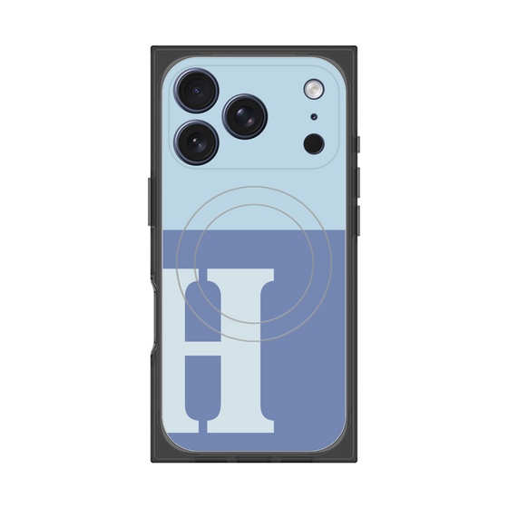 Premium Square Case with MagSafe［ Original - initial two tone - H blue ］
