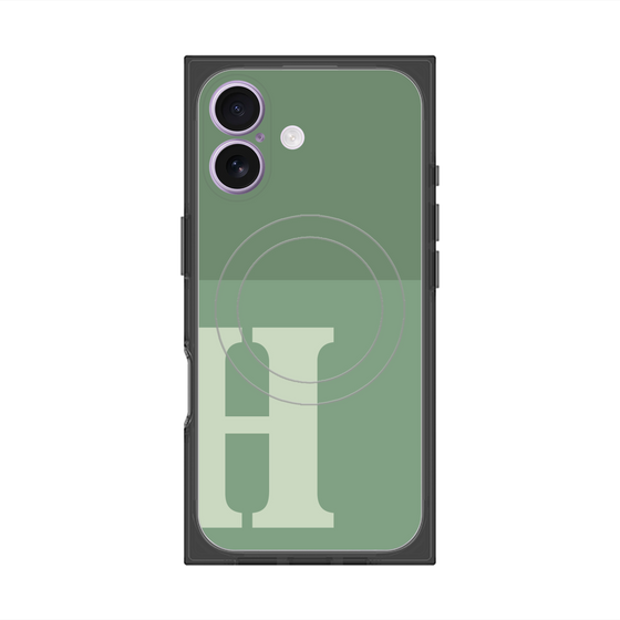 Premium Square Case with MagSafe［ Original - initial two tone - H green ］
