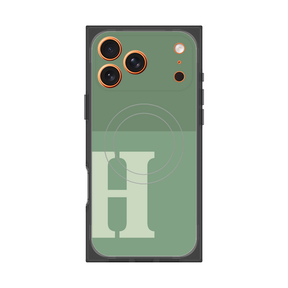 Premium Square Case with MagSafe［ Original - initial two tone - H green ］