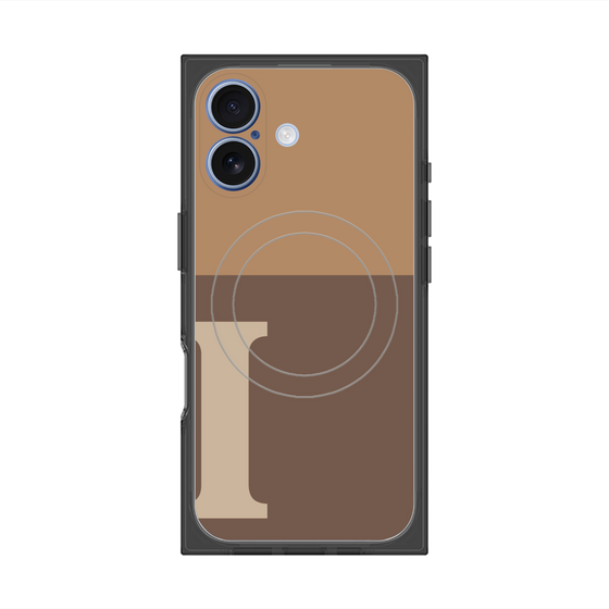 Premium Square Case with MagSafe［ Original - initial two tone - I brown ］