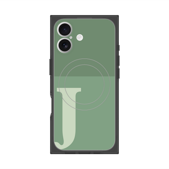 Premium Square Case with MagSafe［ Original - initial two tone - J green ］