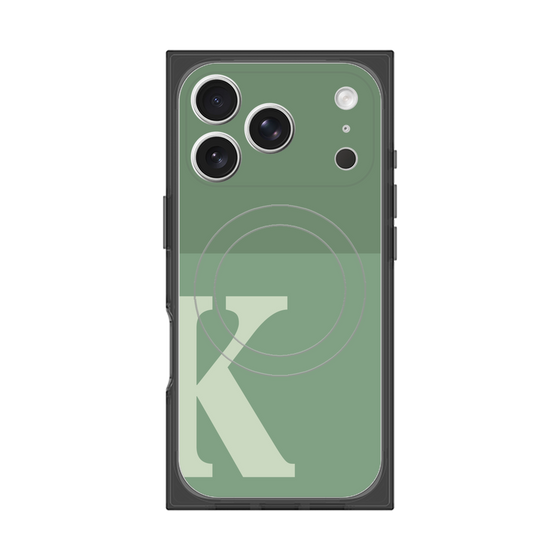 Premium Square Case with MagSafe［ Original - initial two tone - K green ］