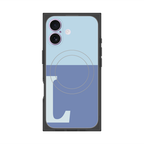 Premium Square Case with MagSafe［ Original - initial two tone - L blue ］