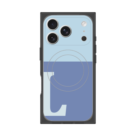 Premium Square Case with MagSafe［ Original - initial two tone - L blue ］