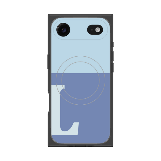 Premium Square Case with MagSafe［ Original - initial two tone - L blue ］