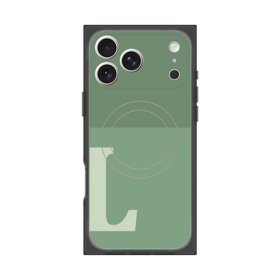 Premium Square Case with MagSafe［ Original - initial two tone - L green ］