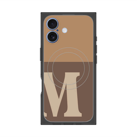 Premium Square Case with MagSafe［ Original - initial two tone - M brown ］