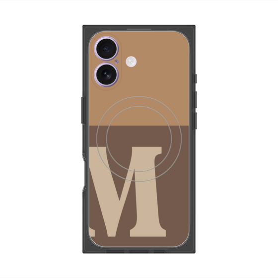 Premium Square Case with MagSafe［ Original - initial two tone - M brown ］