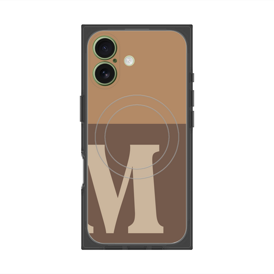 Premium Square Case with MagSafe［ Original - initial two tone - M brown ］