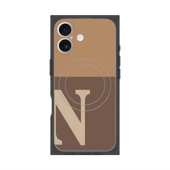 Premium Square Case with MagSafe［ Original - initial two tone - N brown ］