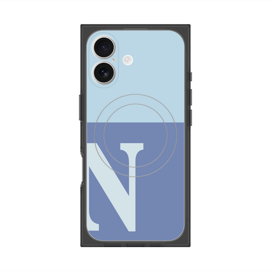 Premium Square Case with MagSafe［ Original - initial two tone - N blue ］