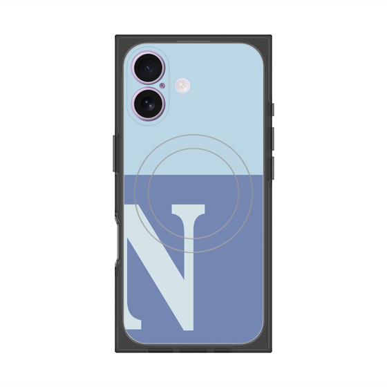 Premium Square Case with MagSafe［ Original - initial two tone - N blue ］