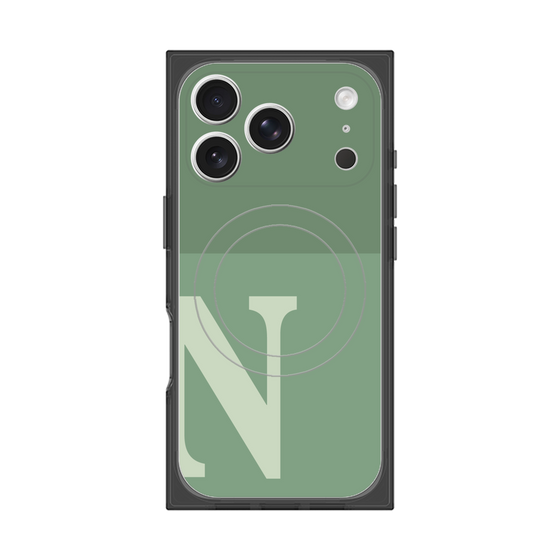 Premium Square Case with MagSafe［ Original - initial two tone - N green ］