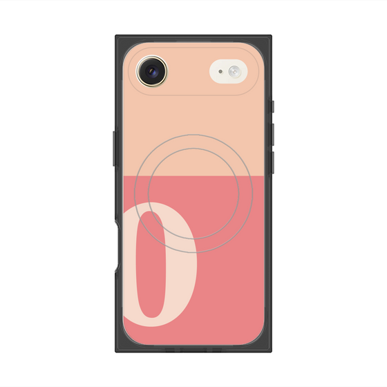 Premium Square Case with MagSafe［ Original - initial two tone - O pink ］