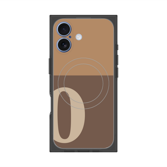 Premium Square Case with MagSafe［ Original - initial two tone - O brown ］