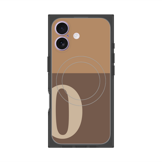 Premium Square Case with MagSafe［ Original - initial two tone - O brown ］