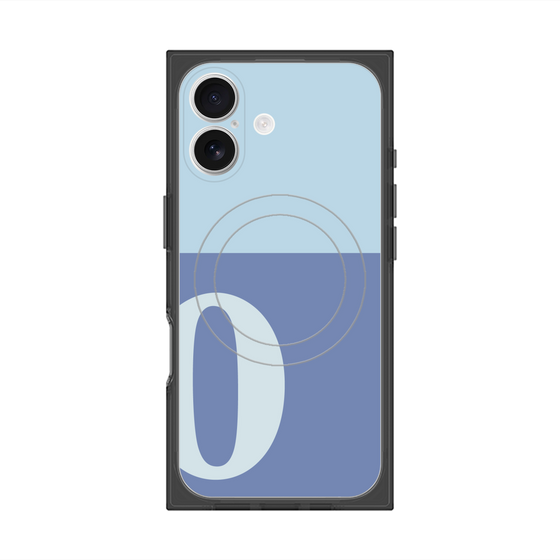 Premium Square Case with MagSafe［ Original - initial two tone - O blue ］