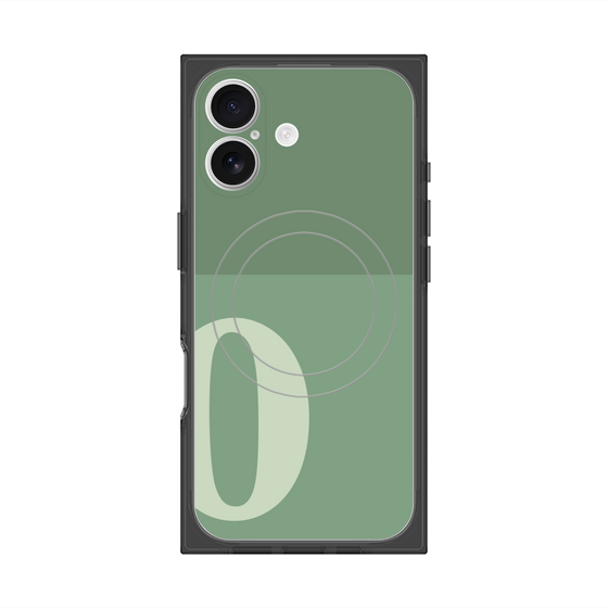 Premium Square Case with MagSafe［ Original - initial two tone - O green ］